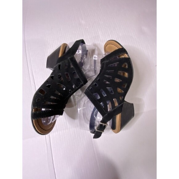 BOC Born Concept Dixie Women Black Leather Open Toe Block Heel Sandals Sz 7.5 - Picture 5 of 8